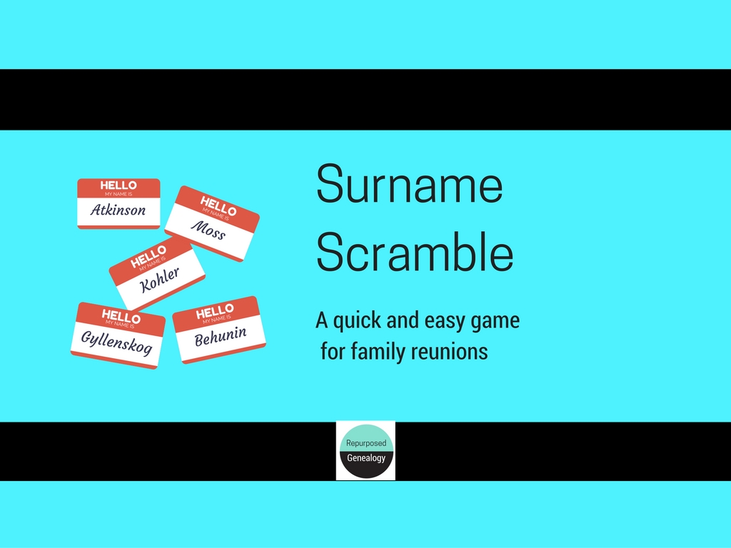 Surname Scramble A Quick and Easy Game for Your Family Reunion