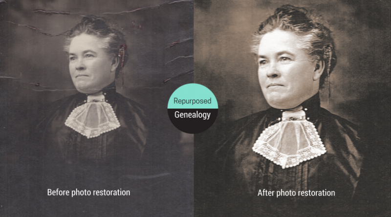 Emeline Millard Ross, digital photo restoration